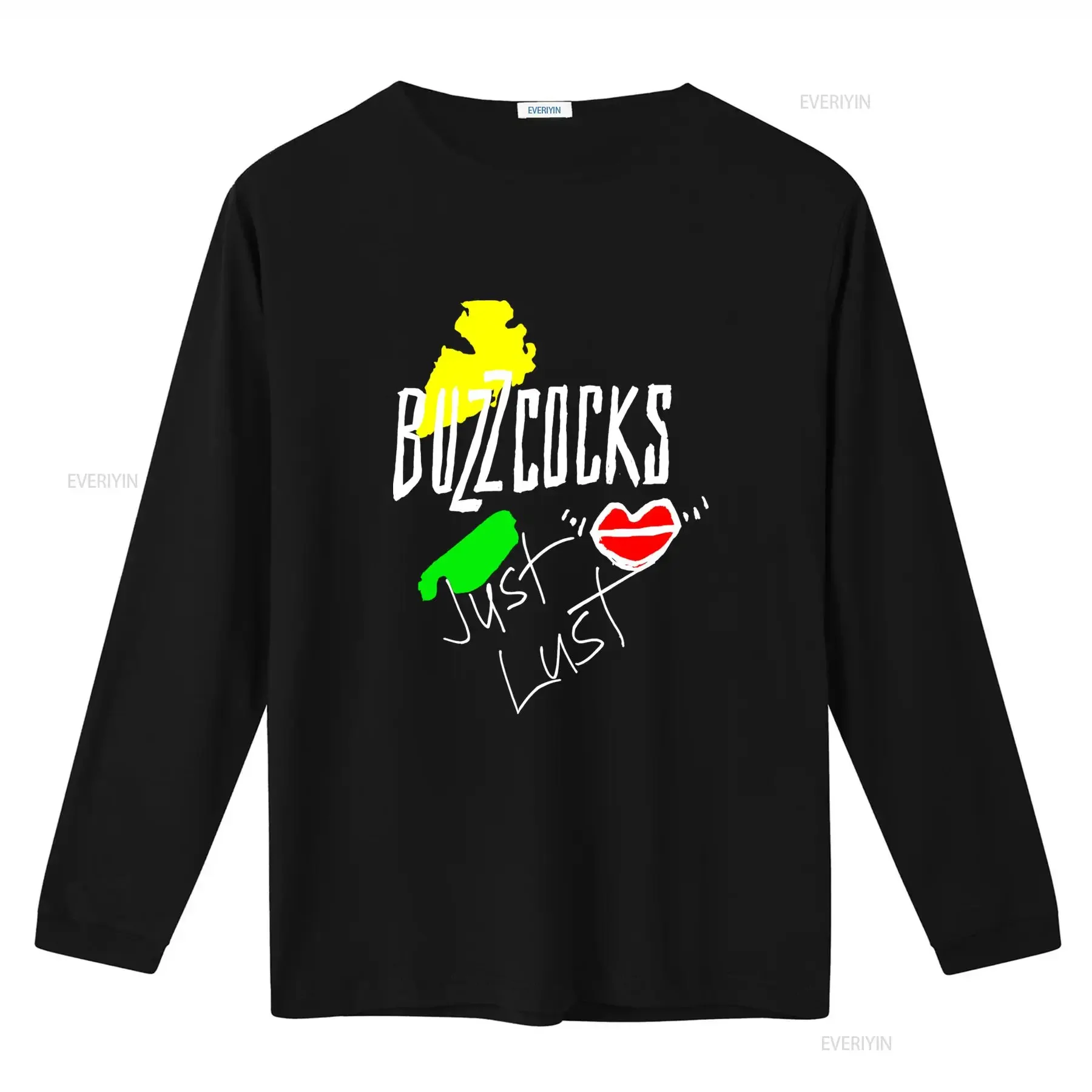 Buzzcocks Just Lust Punk Rock Music Print Funny T Shirt for Men M1312 vintage Washed streetwear homme Slightly Casual