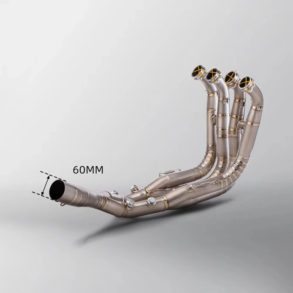 Slip On Motorcycle Headers Pipe Front Connector Tube Exhaust System Titanium Alloy For S1000RR 2019-2023 S1000R 2021-2023