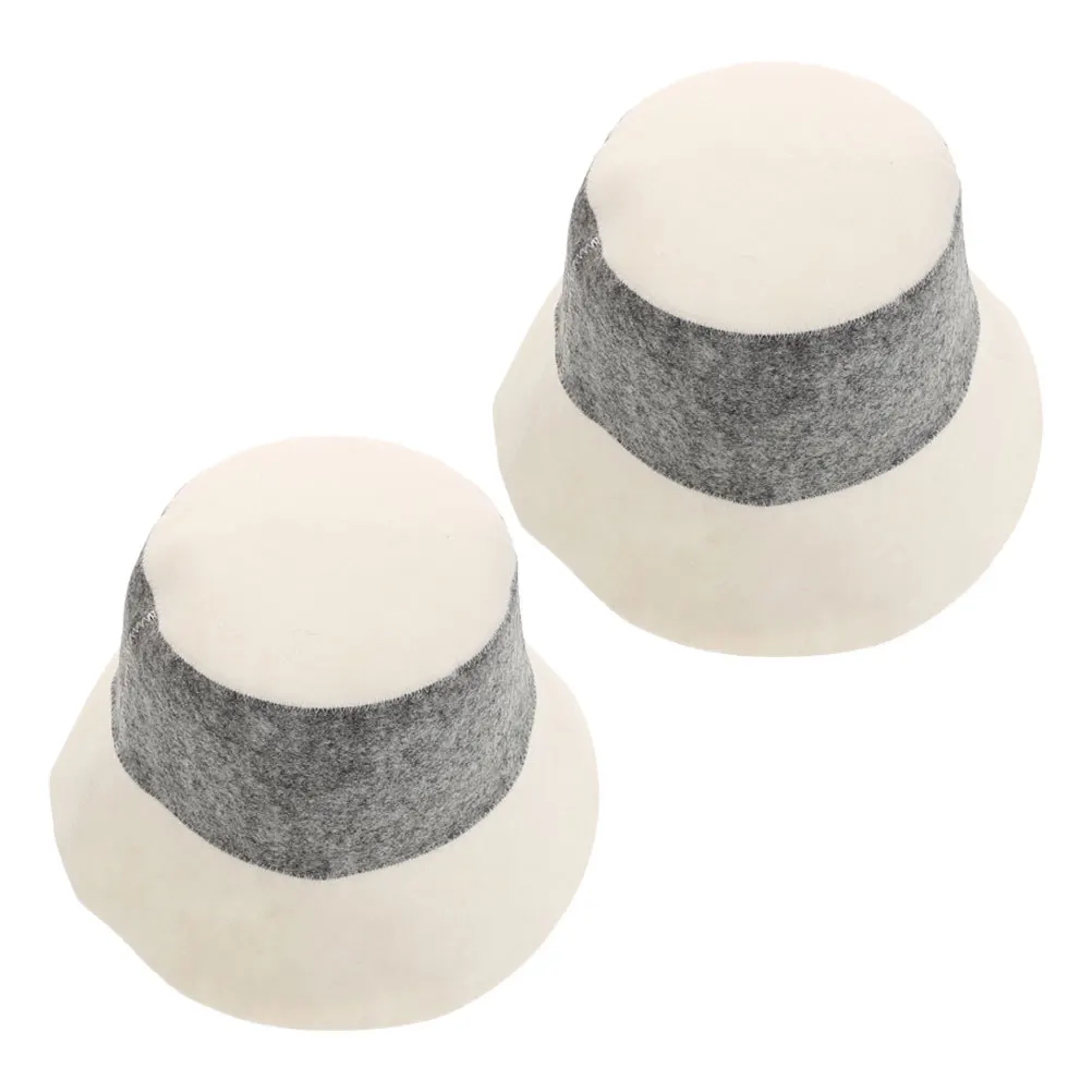 

2pcs Felt Hat Shower Cap Traditional Sauna Accessories Women Insulated Bathroom Comfortable Vaporarium Hair Drying Finnish