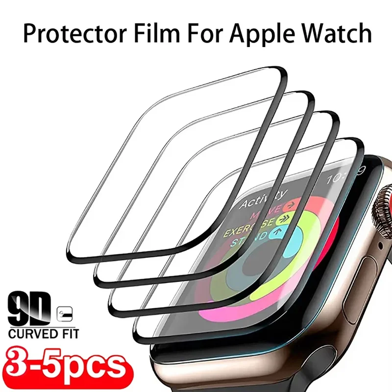 9D Screen Protector For Apple Watch 9 8 7 6 5 4 SE 40MM 41MM 42MM 44MM 45MM 38MM Screen Film For iWatch Series Ultra 3 2 1 49mm