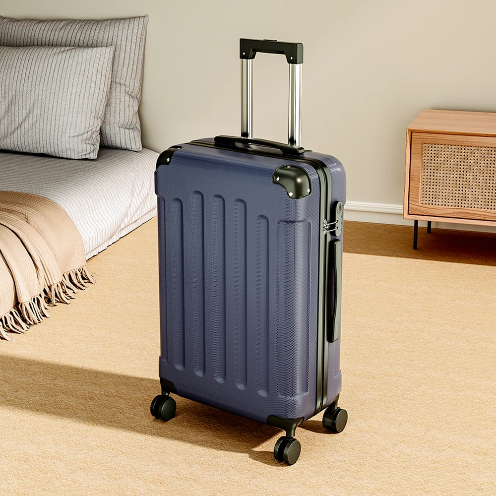 Blue Modern Hardside Spinner Suitcase with Combination Lock 20