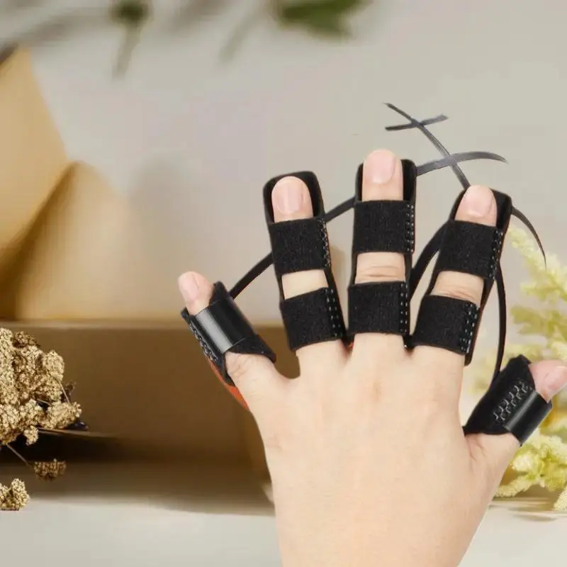 جبيرة استعادة الإصبع، دعامة تمليس مع حزام قابل للتعديل ولوحة ألومنيوم للعناية بمصحح المفصل #5