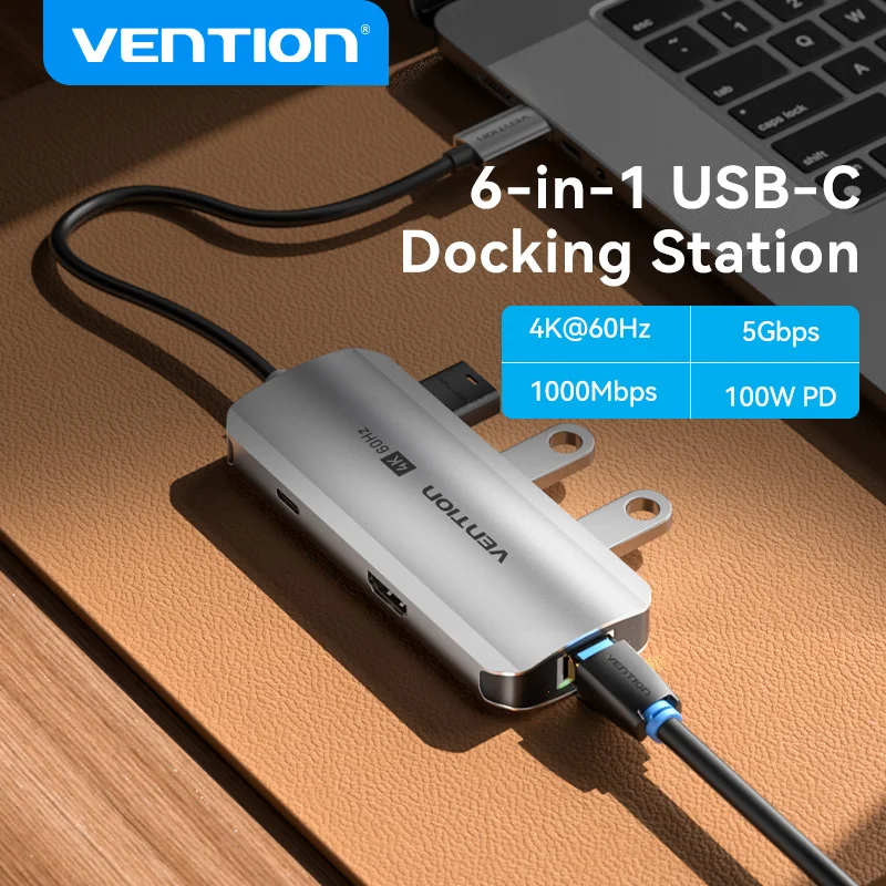 

Vention USB C Hub Docking Station for MacBook Air Pro 4K HDMI Adapter RJ45 1000Mbps 1000Mbps 5Gbps USB3.0 PD 100W Type C Hub