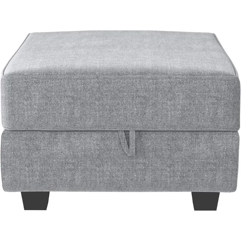 Square Ottoman Module for Modular Sofa Couch, Grey