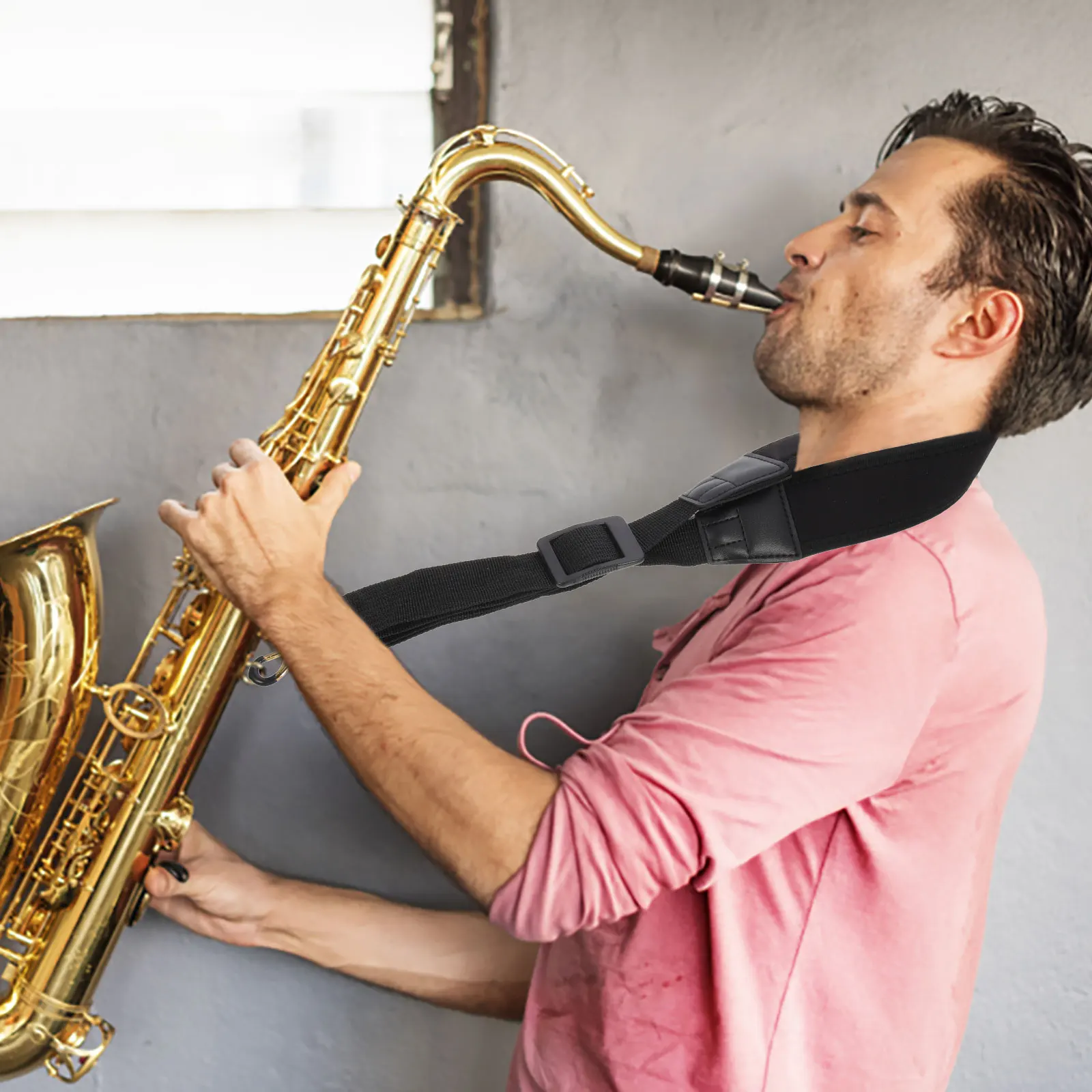 

Saxophone Neck Strap Adjustable Metal Sponge for Alto Tenor Soprano Sax Straps Comfortable Durable Easy to Use