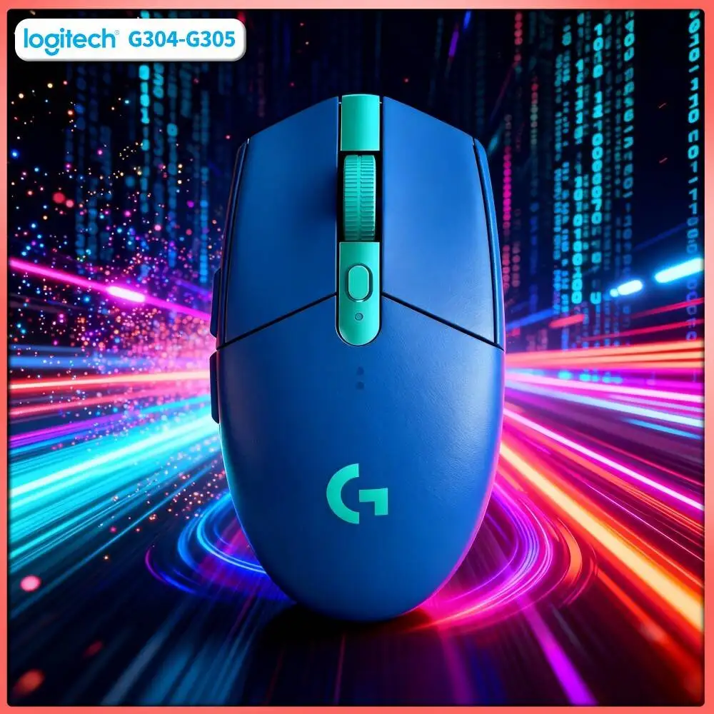 Wireless Logitech G305 Gaming Mouse, 12000 DPI HERO Sensor, 6 Custom Buttons, 250hr Battery, 99g, PC Mac