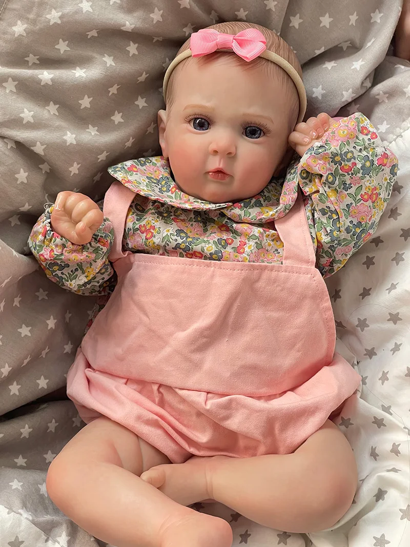 Cokela 20 polegadas/50cm boneca de bebê real toque macio bebê realista silicone reborn boneca com cabelo desenhado à mão