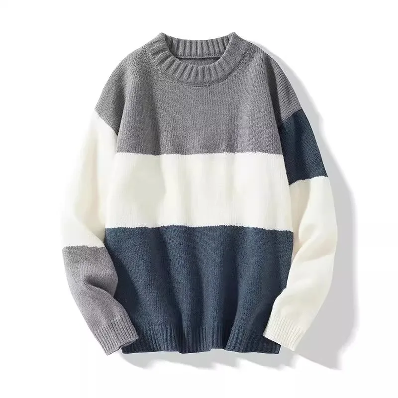 

Men's Casual Knitted Sweater Loose Fit Korean Sle Autumn Winter New Arrival Polyester Fiber Long Sve round Ne Warm Ela...