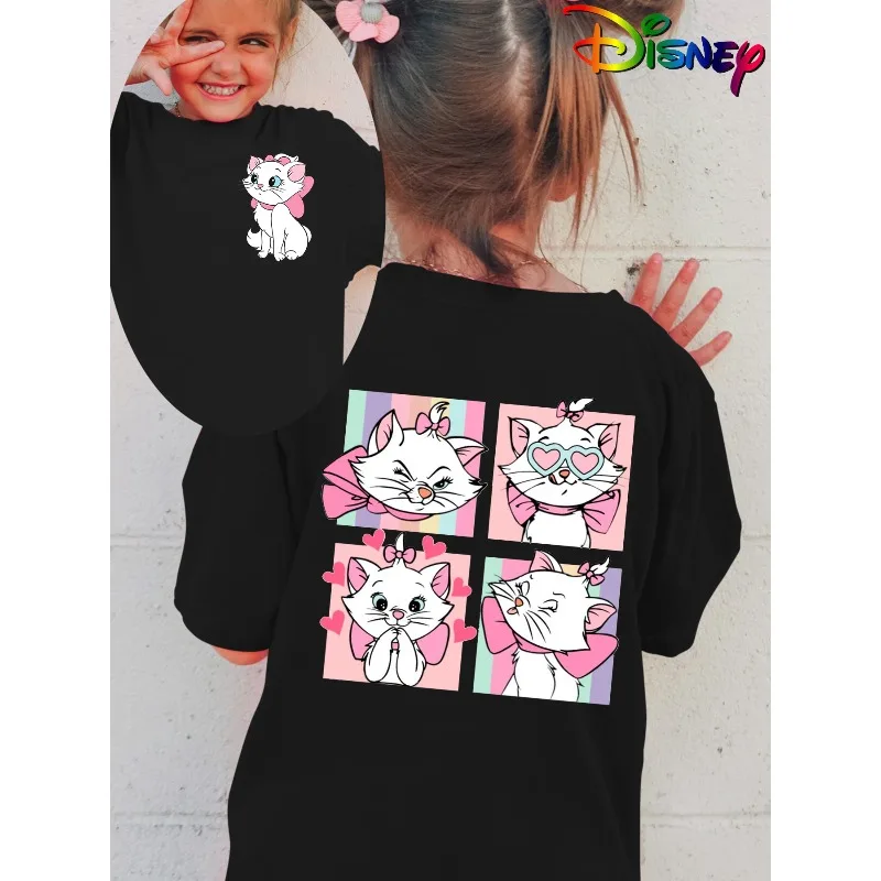 

Cute Mary Cat and Minnie Mouse Inspired Bow Summer New Boys and Girls Casual Fashion Pure Cotton Top