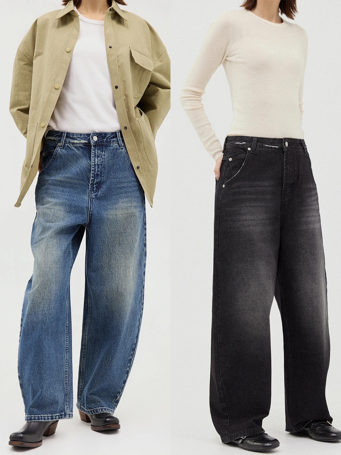 

Винтажные женские джинсы из плотного хлопка, универсальные, прямого кроя, свободные, повседневные, длинные брюки