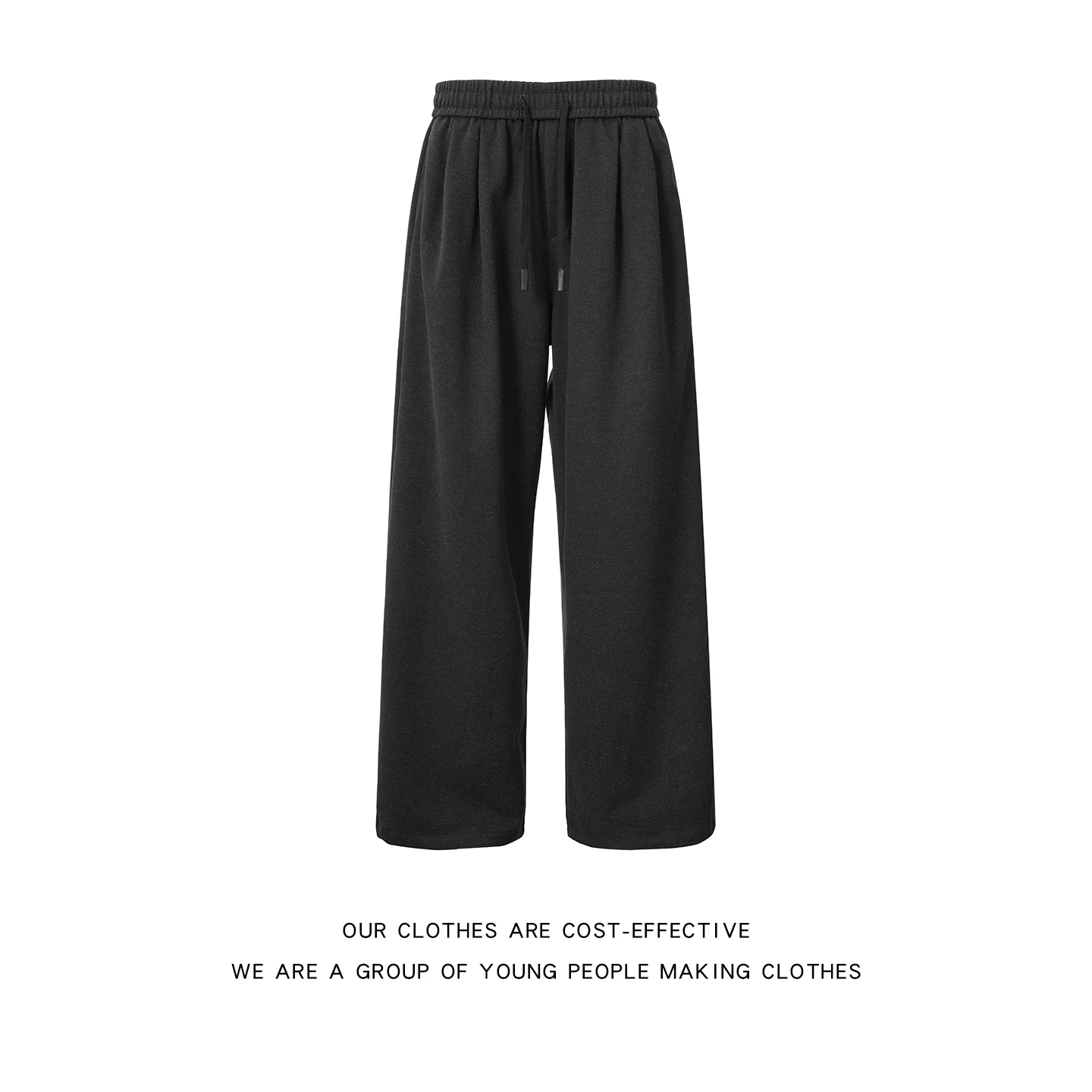 

Heavyweight Woolen Casual Pants for Men Spring Autumn Drape Cleanfit American Dstring Versatile Casual Straight Leg Pants