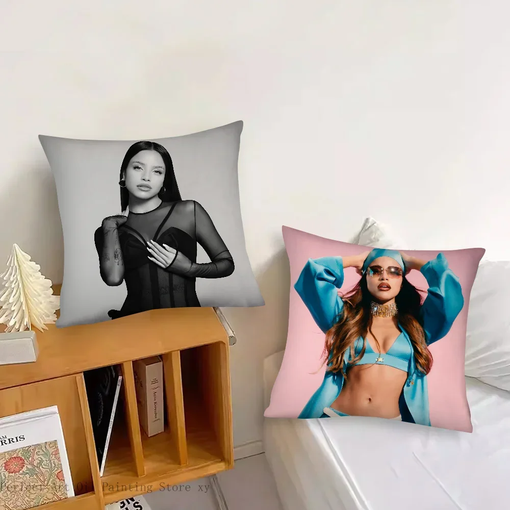 E-Emilia Singer M-Mernes Pillow Case Fashion Square Pillowcase Bedroom Sofa Room Ins Decoration Leisure Cushion Cover 40x40