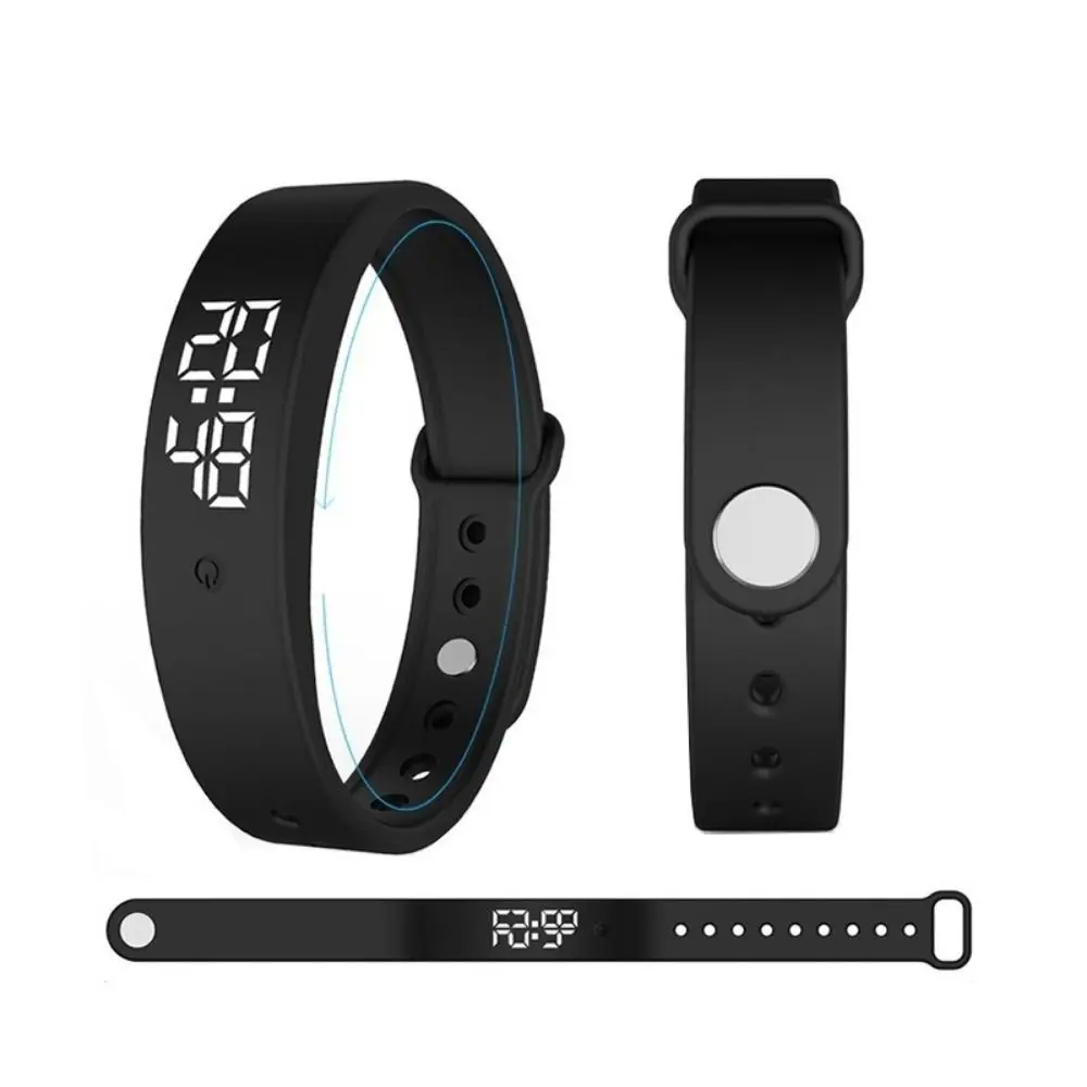 Waterproof Vibrating Alarm Wristband Body Temperature Monitor Vibration Wake-Up Silent Wristband Vibration Alarm LED Screen