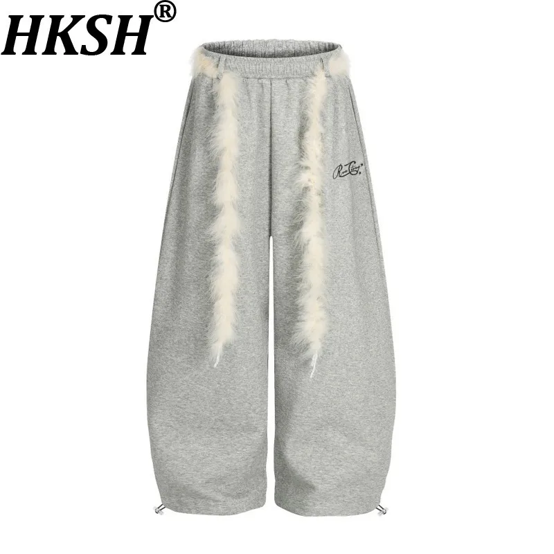 

HKSH Winter Men American High Street Loose Wide-Leg Pants Vibe Tide Waist Rope Design Sense Oversized Casual Streetwear HK17302