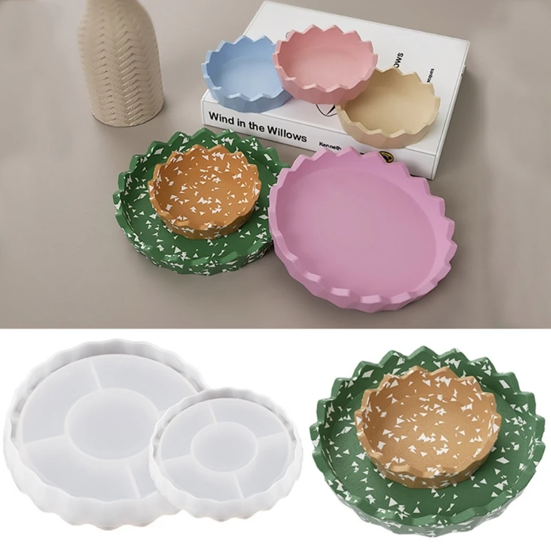

DIY кристаллическая эпоксидная смола, абразивная секция, круглый держатель для ручек, тарелка для макияжа, силиконовая форма,