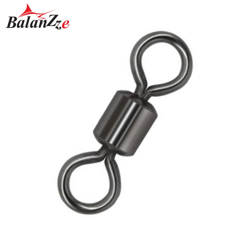 

Balanzze-Fishing Swivels Connector, Strong Power, Rolling Swivel, Stainless Steel, Solid Ring, Barrel Bearing, 50Pcs