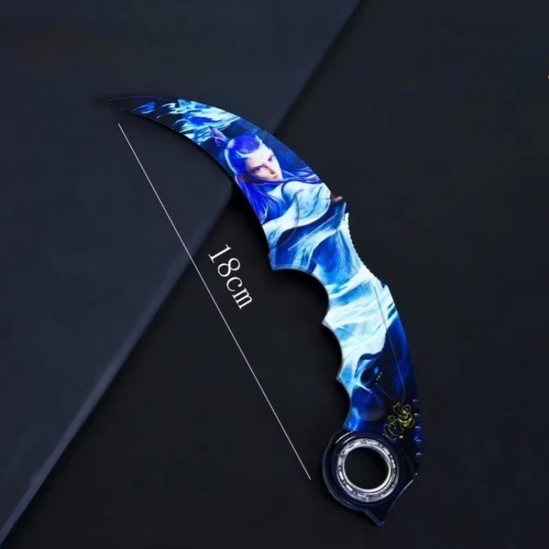 18 cm/7,09 pouces Ne Zha 2 périphériques de film jeux d'anime couteaux à griffes rotatives en métal poignards non coupés alliage armes modèles ornements cadeaux