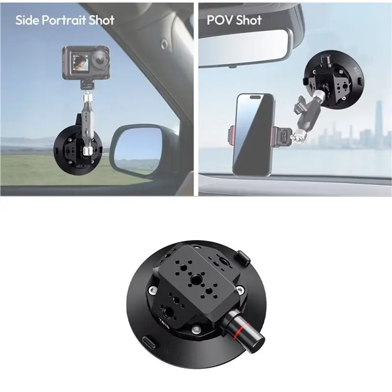 ABZZ-Sturdy& Flexible TB15 Suction Cup Mount Bracket For Vehicle-Mounted Camera Sucker Sturdy Design For Filmmakers