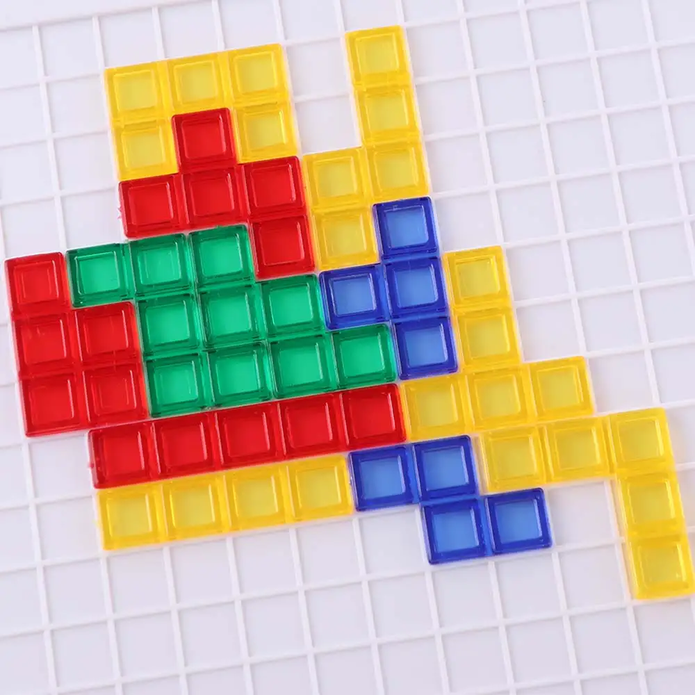 Plastics Blokus Board Game Early Education Multipurpose Colored Squares Game Portable Montessori Puzzle Strategy Board