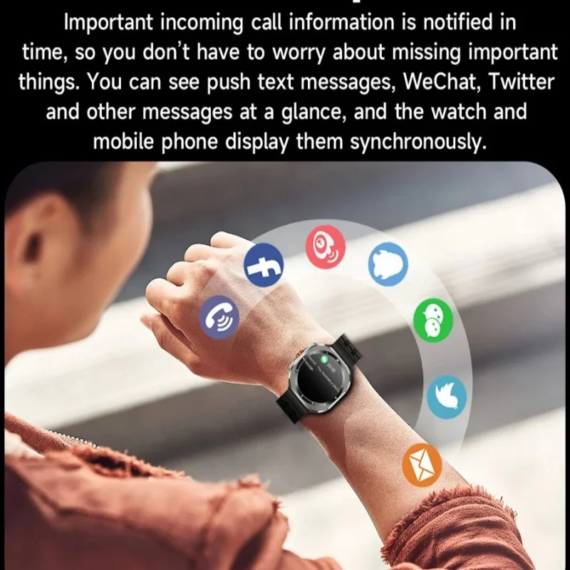 Reloj inteligente multifunción para hombre y mujer, información con Bluetooth, llamadas, GPS, deportivo, resistente al agua, SOS, pantalla completamente táctil, nuevo