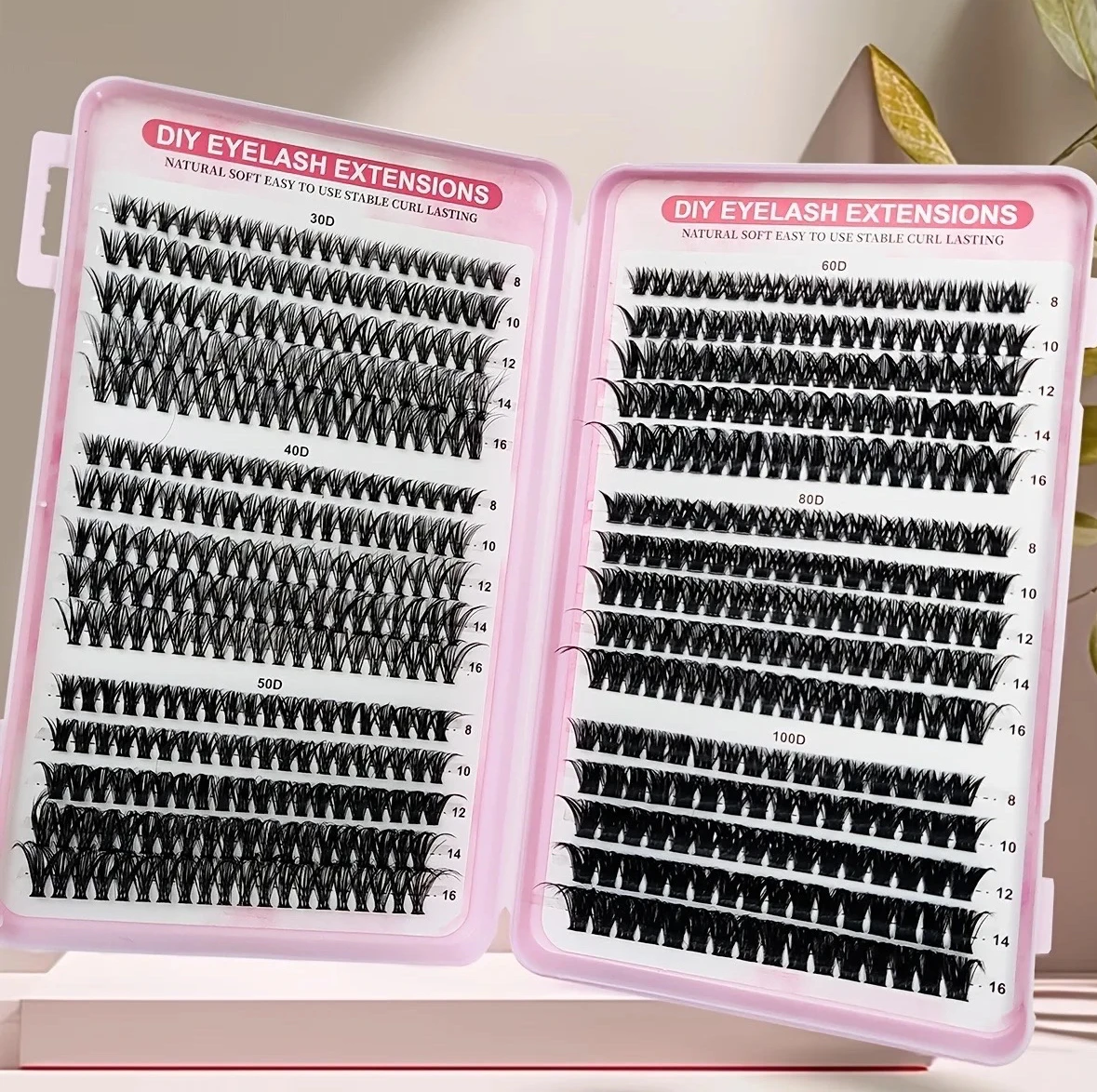 Großes Set 30D - 100D Weiche, Leicht Anwendbare DIY 8 - 16mm Gemischte Längen Cluster-Wimpern Künstliche Wimpernverlängerungen