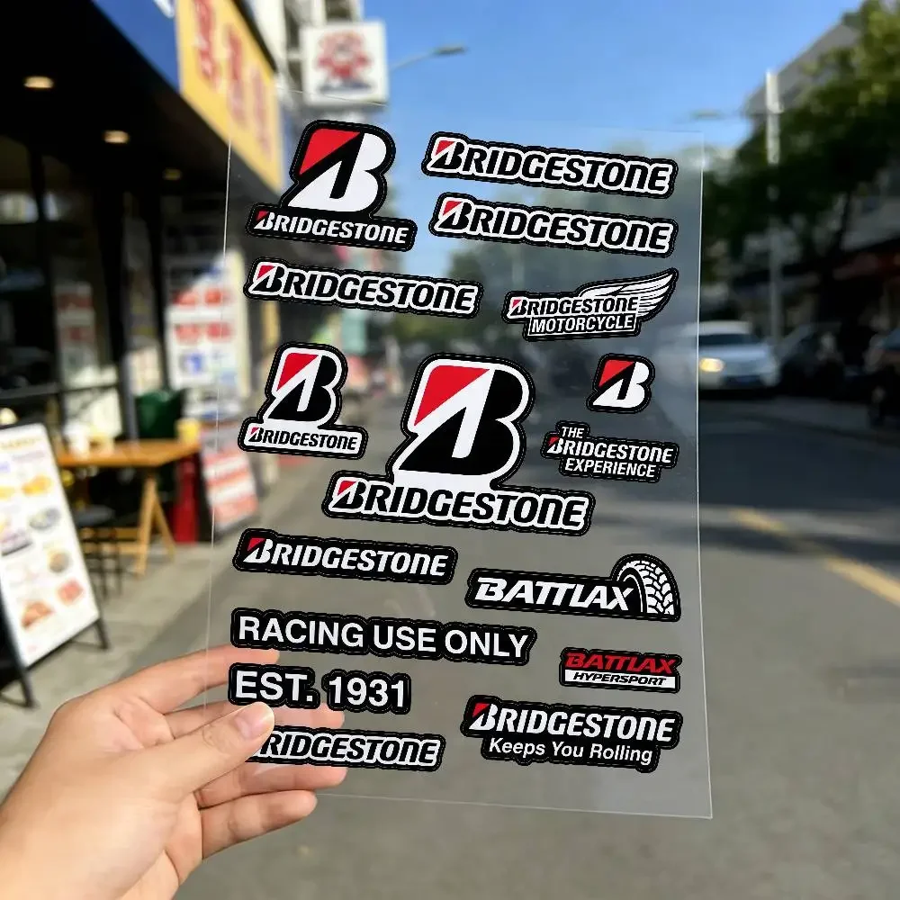 For Bridgestone Reflective Motorcycle Stickers, 3M Safety Warning At Night In The Dark Scooter Helmets - view 2