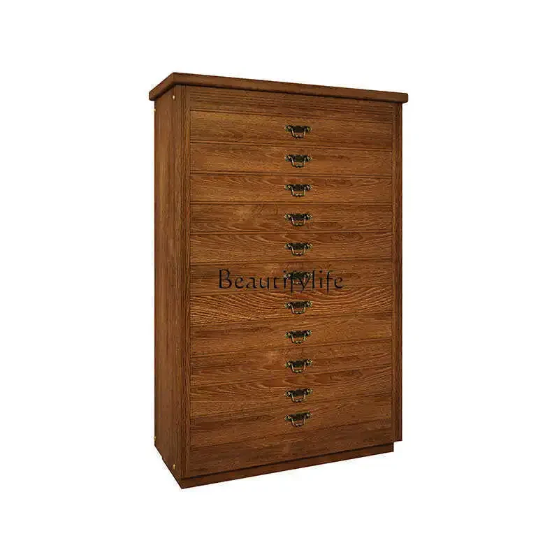 

13Medieval furniture retro jewelry jade drawer American French all solid wood cabinet