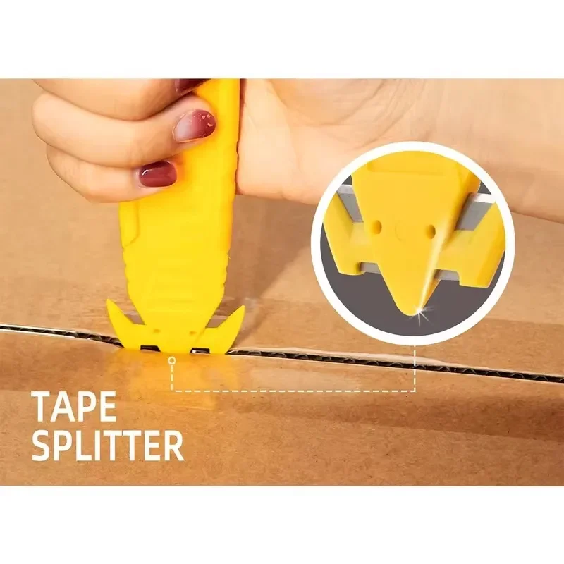 2024 New Safety Box Cutter Utility Knife Double-sided Blade Cardboard Parcel Package Tape House Office Security Knife Tools