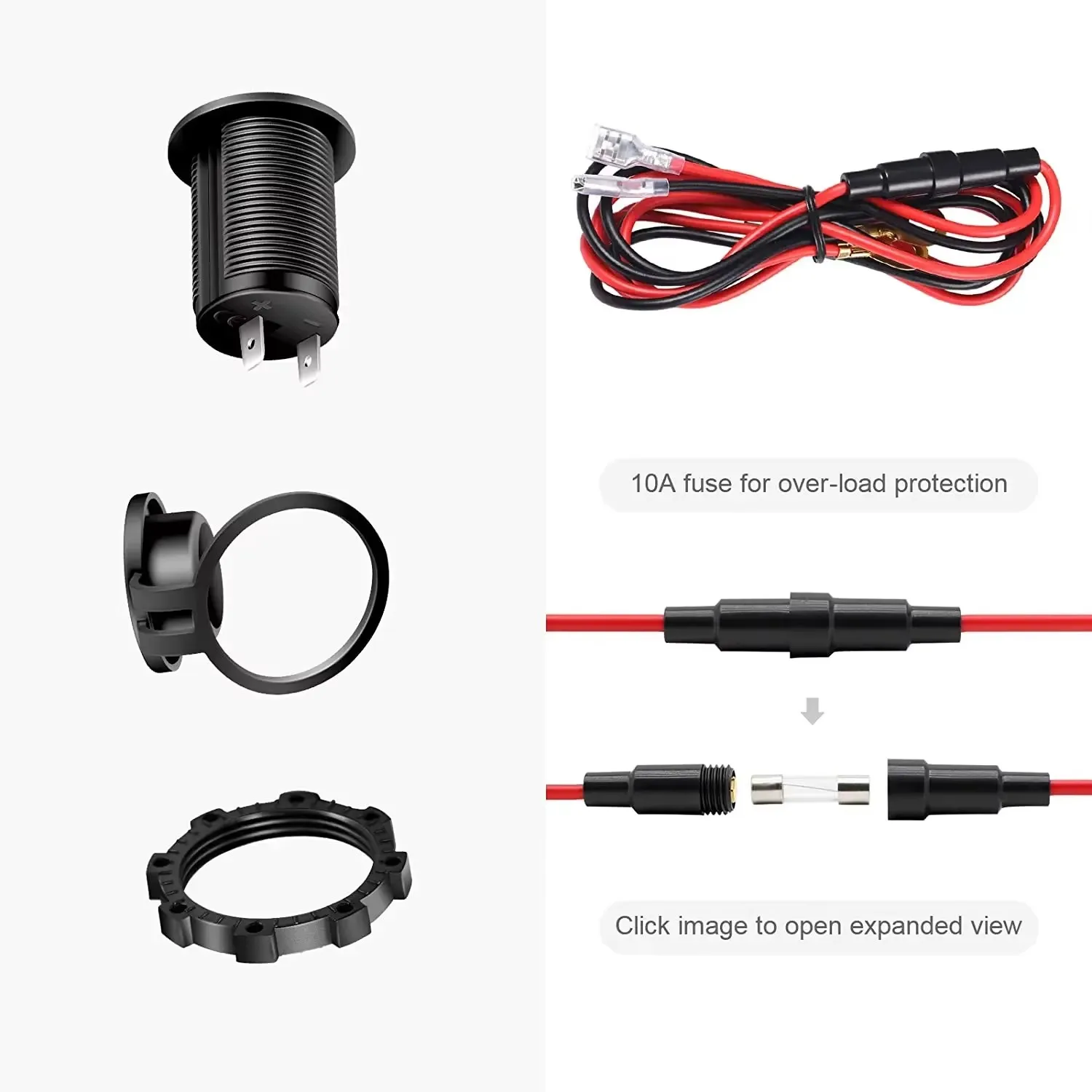 자동차 시가 라이터 소켓 12V 180W 어댑터 플러그 오토바이 시가 잭 멀티 소켓 해양 ... - 5