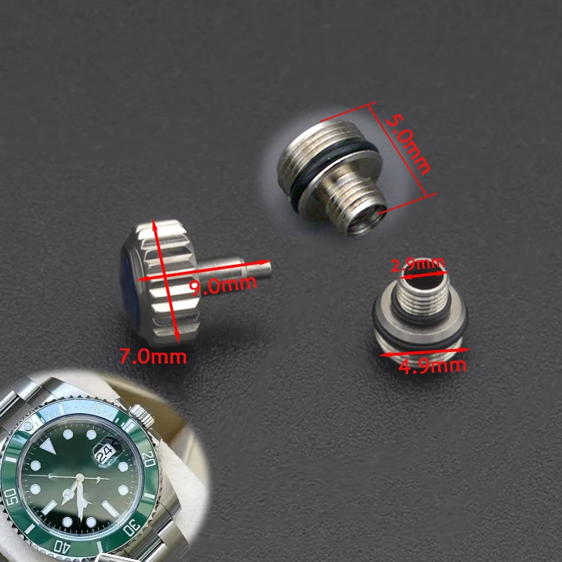 7.0mm Watch Crown Crown Tube With Gasket O-Ring Fit GMT SUB 116610 114060 Watch Case Accessories Parts