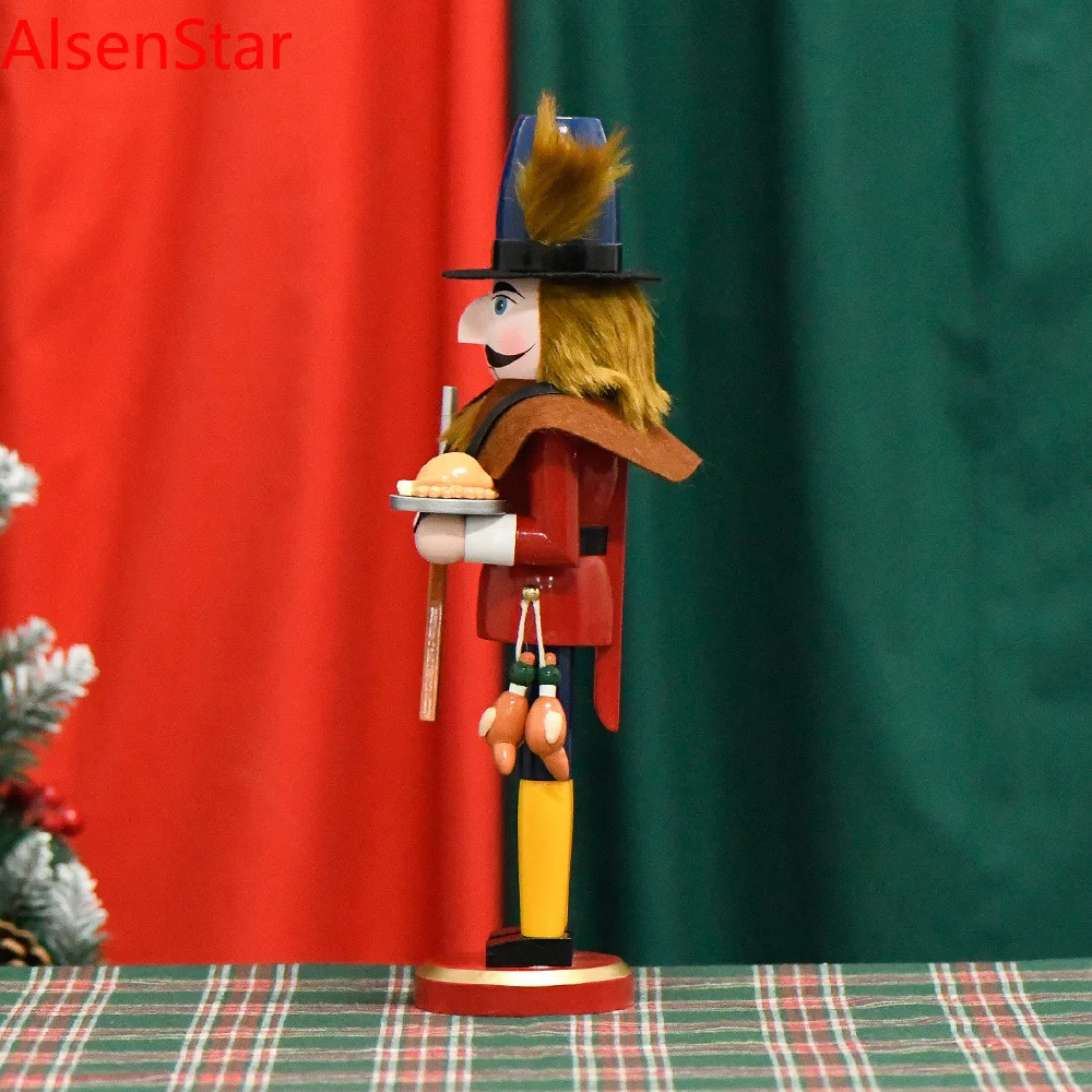 

Christmas Puppet Soldier Wooden Hunter Nutcracker Living Room Bookcase Porch Ornament Creative Christmas Home Decoration