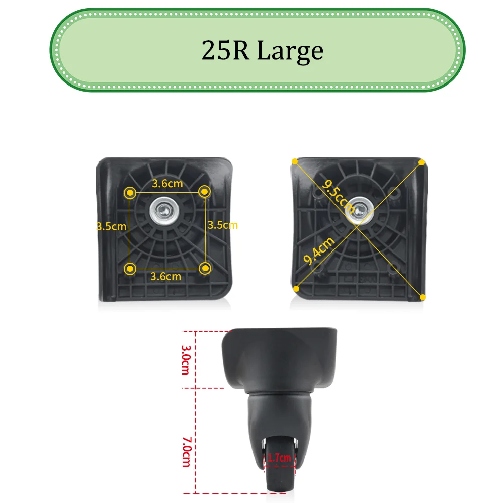 For American Tourister 25R Universal Wheel Replacement Suitcase Silent Smooth Shock Absorbing Durable Large Accessories Wheels