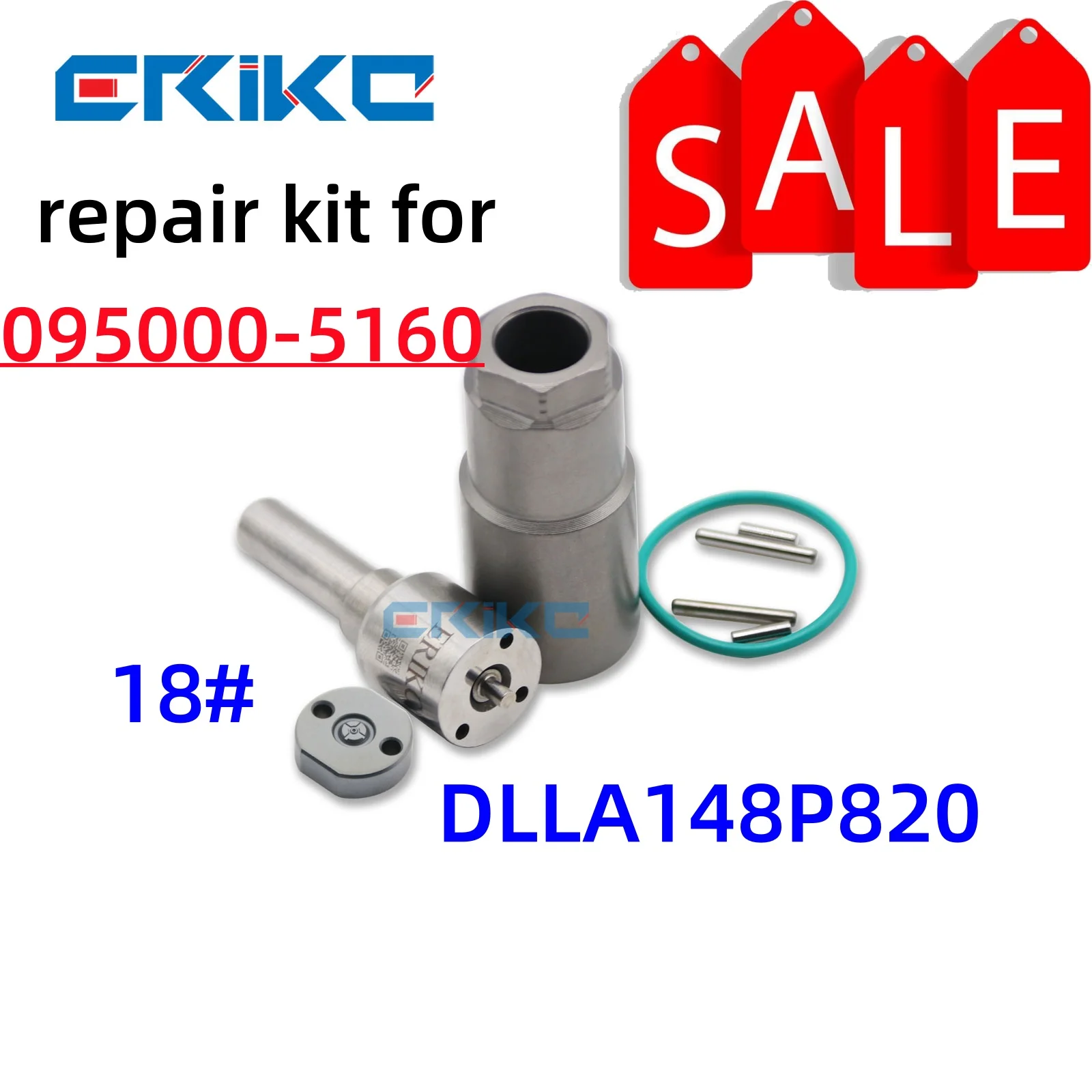 

ERIKC 095000-5160 RE5187251Fuel Injector Overhaul Kits Nozzle DLLA148P820 Control Orifice Plate Valve 18# For 095000-5160