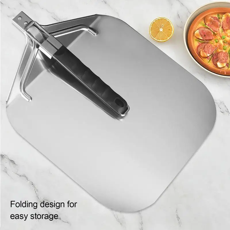 Pizza Spatula Paddle Foldable Pizza Peel Lightweight Aluminum Turning Peel Heat-resistant Lightweight Long Handle Turning Peel