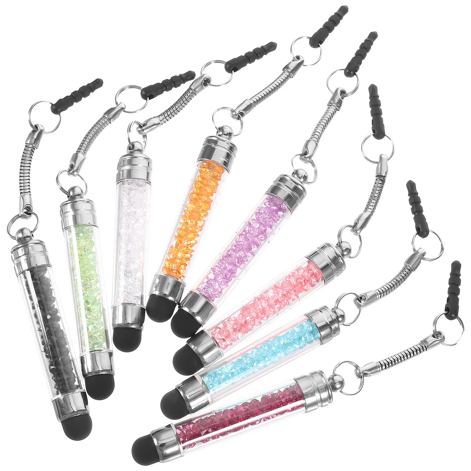 

12Pcs Universal Crystal Capacitive Touch Screen Pens Smooth Domed Tip Stylus for Phone Tablet Handwriting Writing Tool