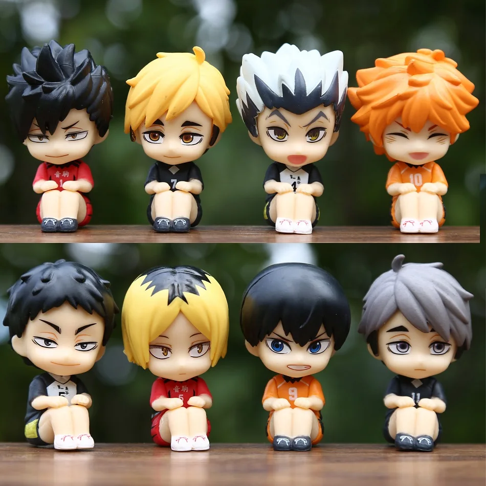 Versione Q Haikyuu!! Hinata Sugawara Koushi Mini Figura Anime Periferia Kawaii Seduta Giocattoli Desktop Auto Ornamenti Regali di Modello