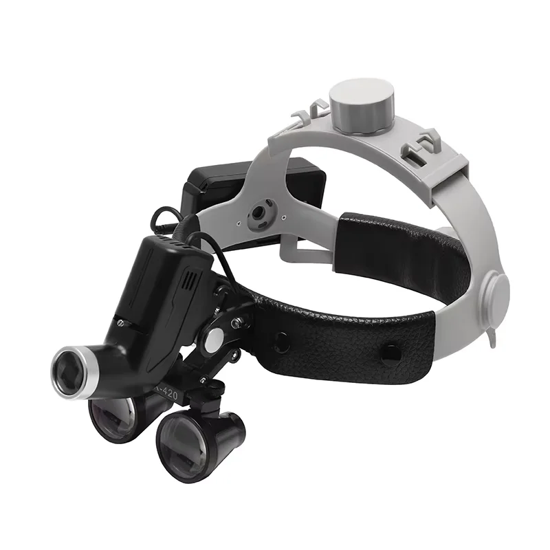 Dental Loupes 2.5X 3.5X Surgical Headlight 5W ENT Headlight Headband Dental Loupe Light Brightness Spot Adjustable