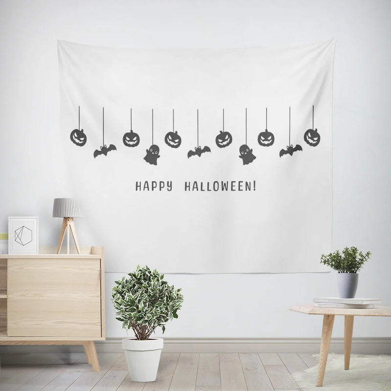 Tapeçaria de parede para decoração de quarto, quarto moderno, quarto estético, arte da parede, tecido grande, halloween, engraçado, outono