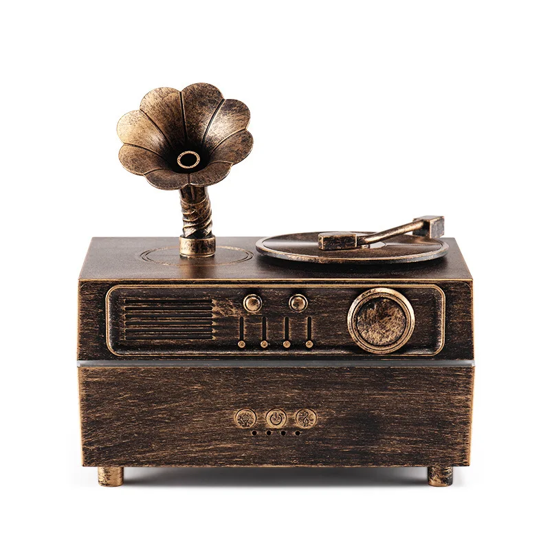 Creative Retro Gramophone Aromatherapy Diffuser Humidifier Essential Oil Fragrance Silent Operation USB-Powered 160mL Household