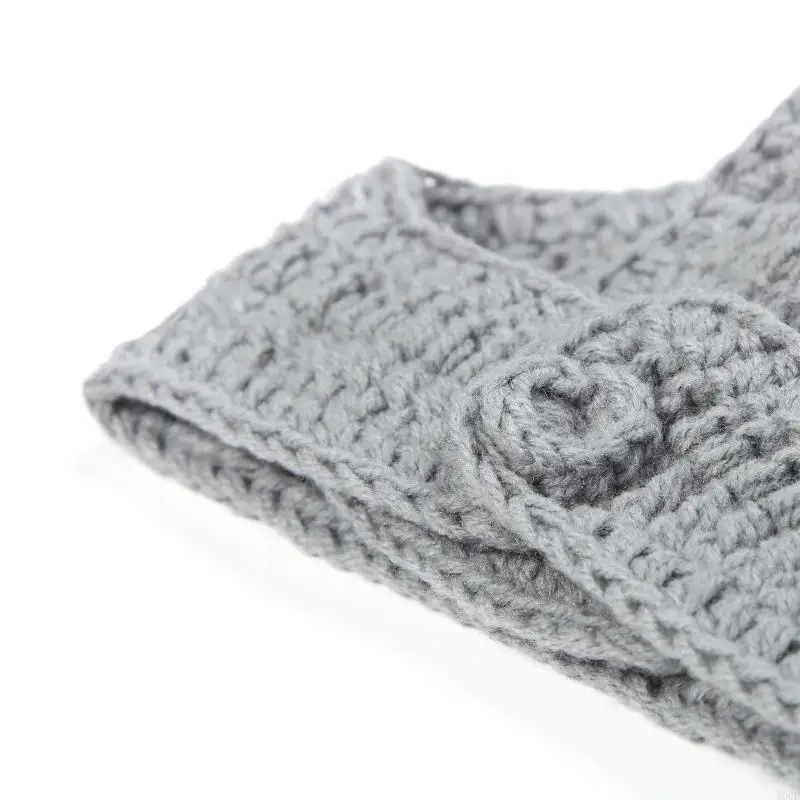 Handmade Baby Knitted Hat Infant Gray Tanuki Knitted Hat Newborn Crochet Photography Prop Hat for Street