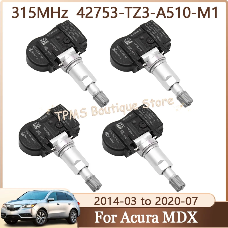 

TPMS Tyre Pressure Sensor Car Accessories 42753-TZ3-A510-M1 4pcs 315MHz For Acura MDX RDX TLX ILX