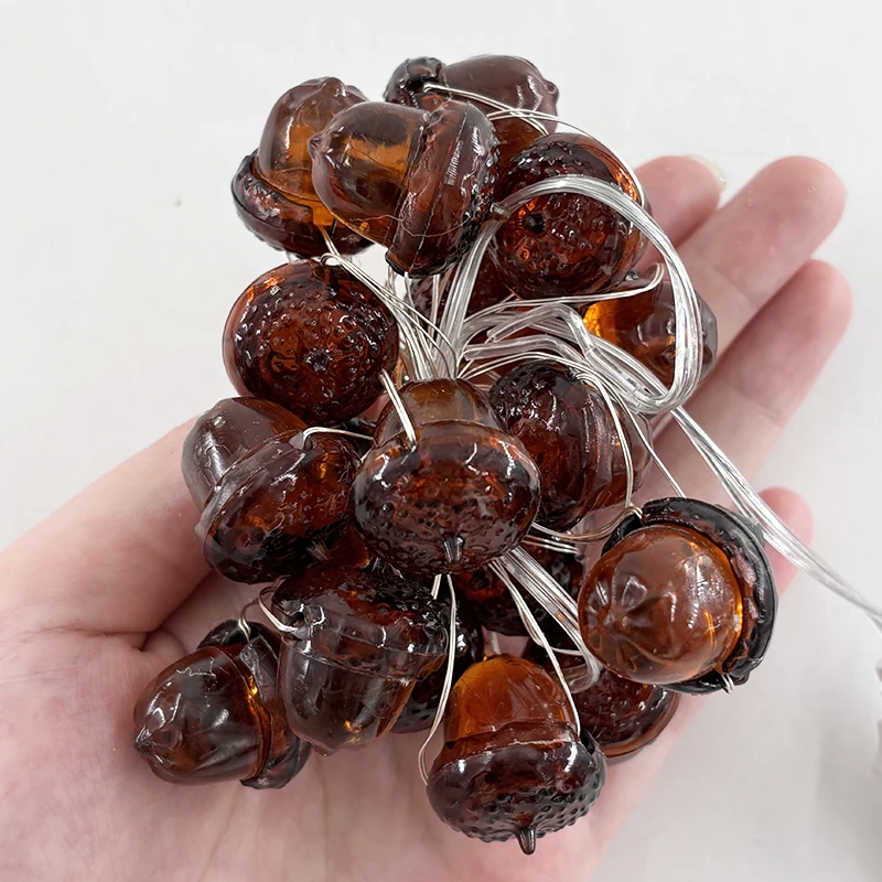 3D acorn light string Luminous fruit light string for Outdoor camping Forest Decor Thanksgiving day Decorations