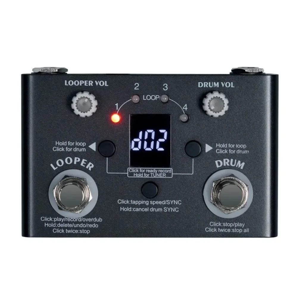 Unlimited Overdub Layers Loop Recording Tap Tempo Loop Pedal Auto-sync Function Type-C Connectivity 40-240 BPM