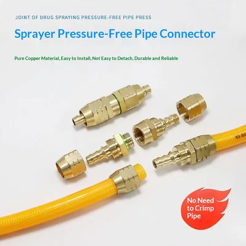 Spray Pipe Joint Non Pressure Pipe Spray Machine High-Pressure Leakage Quick Repair Water Outlet Pipe Fittings Pipe Copper Join