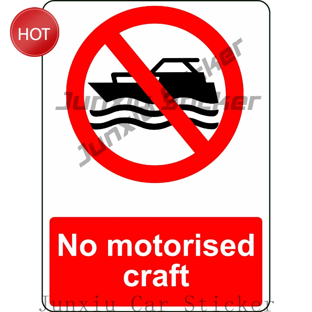 No Motorized Crafts PVC Safety Sticker For Watersports Facilities And Beach Access Points Water Recreation Safety Decal