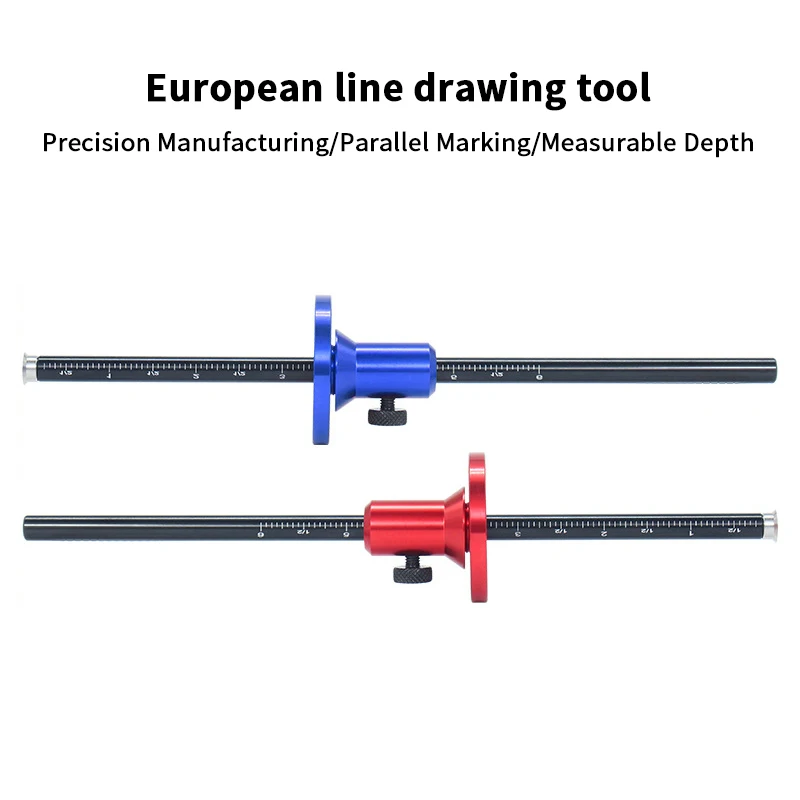 1 PC Precision ล้อเครื่องหมาย Gauge-ไม้ Scriber นิ้วและ MM Scales สําหรับ Perfect Parallel Line Drawing-เหมาะสําหรับ Mort