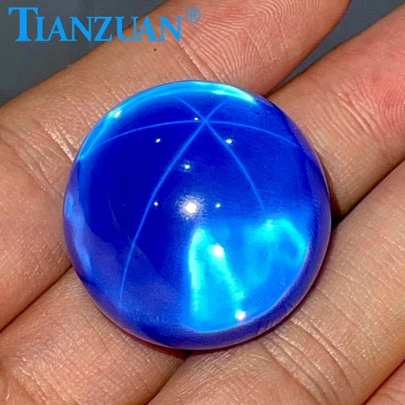 Hot Sale 30mm ball shape Synthetic Blue Star Sapphires Gems Corundum Stone Loose Stone For Jewelry Making