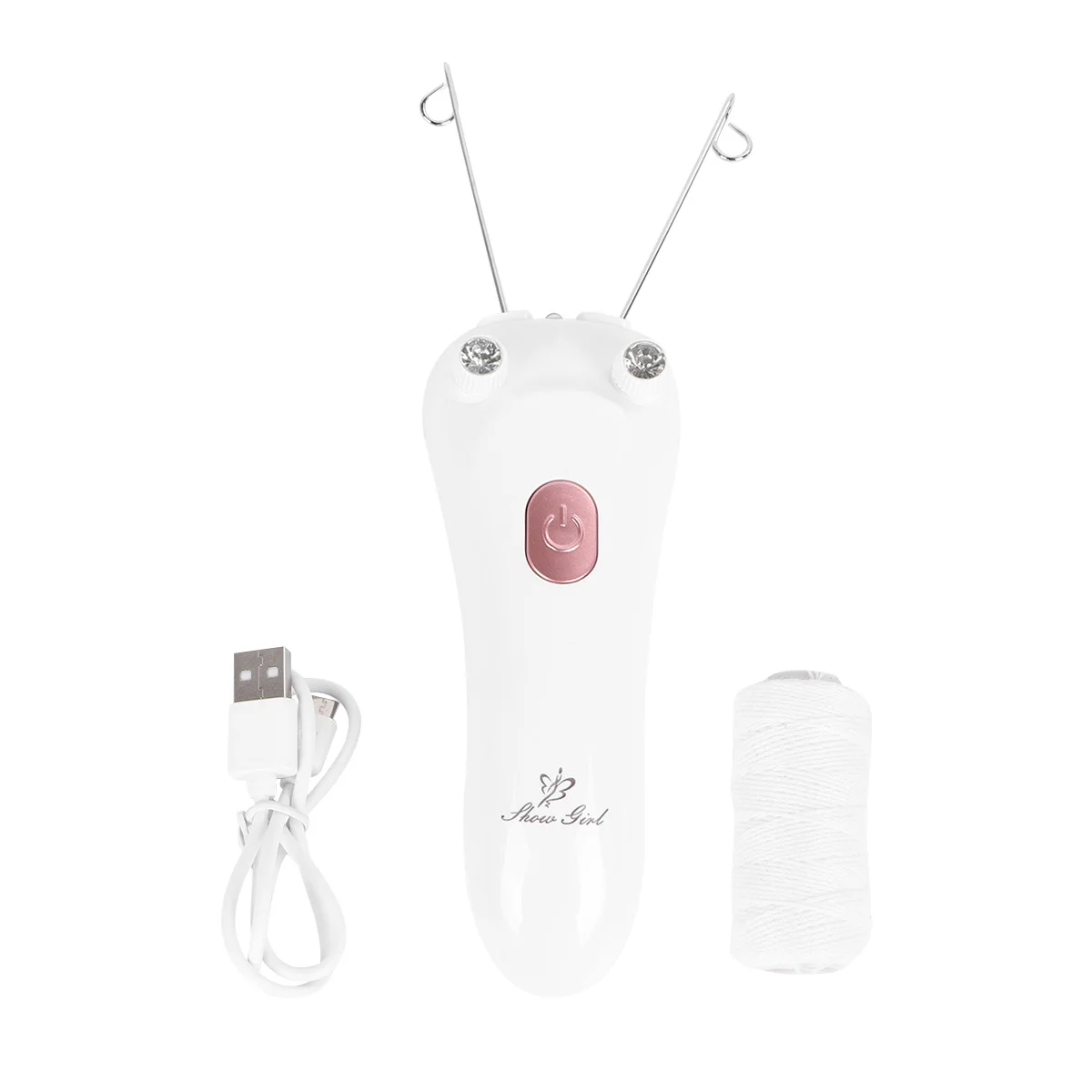 Depiladora eléctrica para el rostro con carga USB para mujer, depiladora con roscado Facial, afeitadora para la cara (