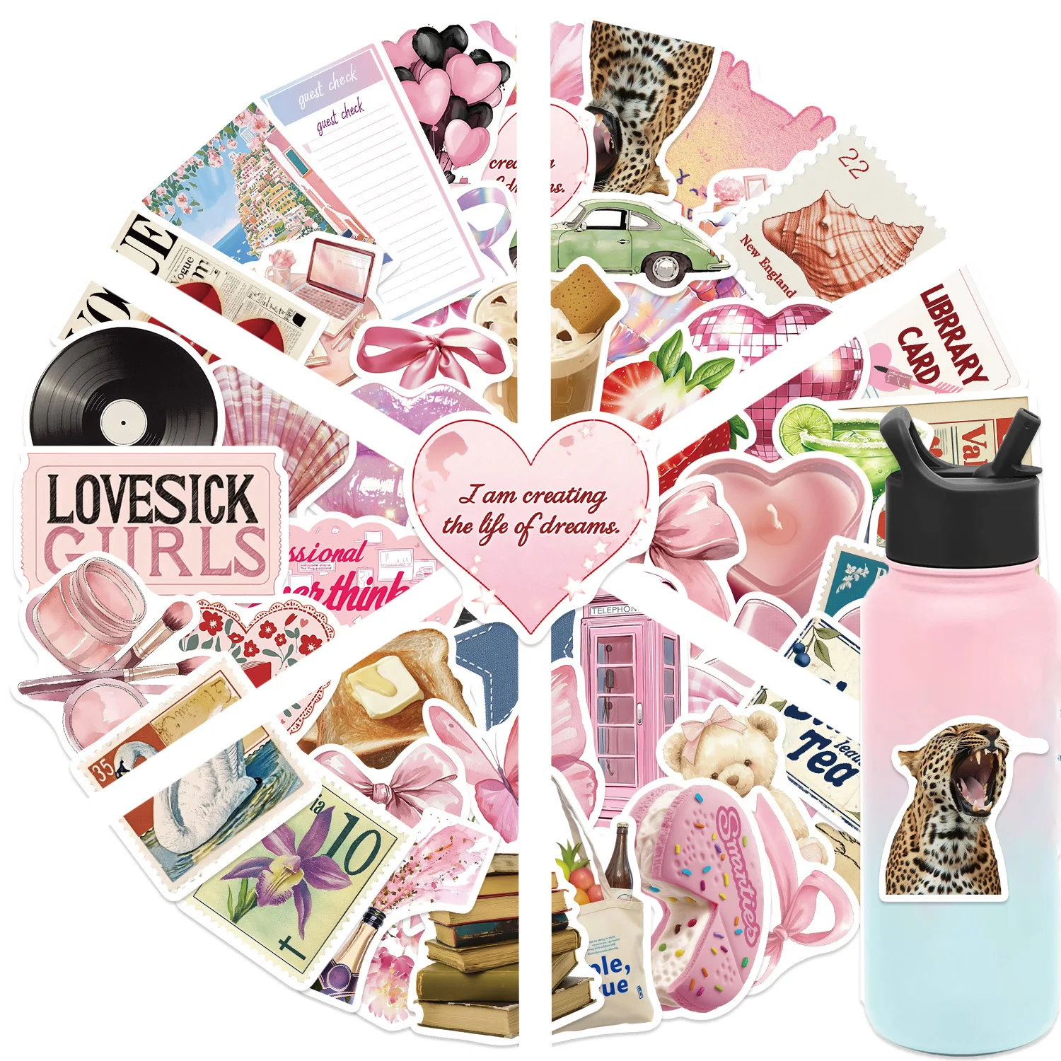 50pcs Garbage Diary Waste Aesthetics Sticker DIY Decoration Decals for Handbook Guitar Notebook Suitcase Computer Skateboard