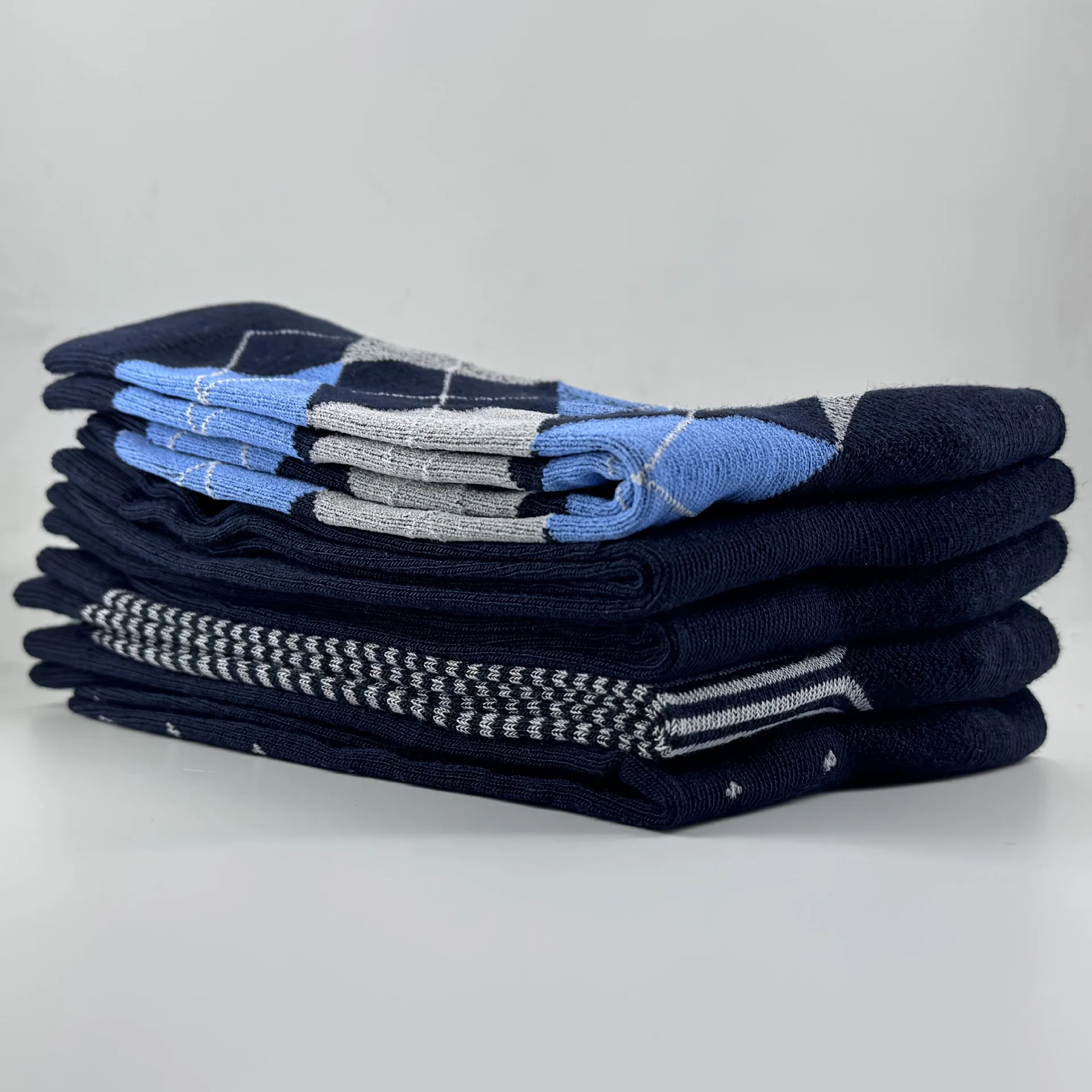 3pair Sock Leisure Athletic Sports Crew Dress Men Solid Color Striped plus-size Business Stockings mid-calf Autumn Winter B8W119
